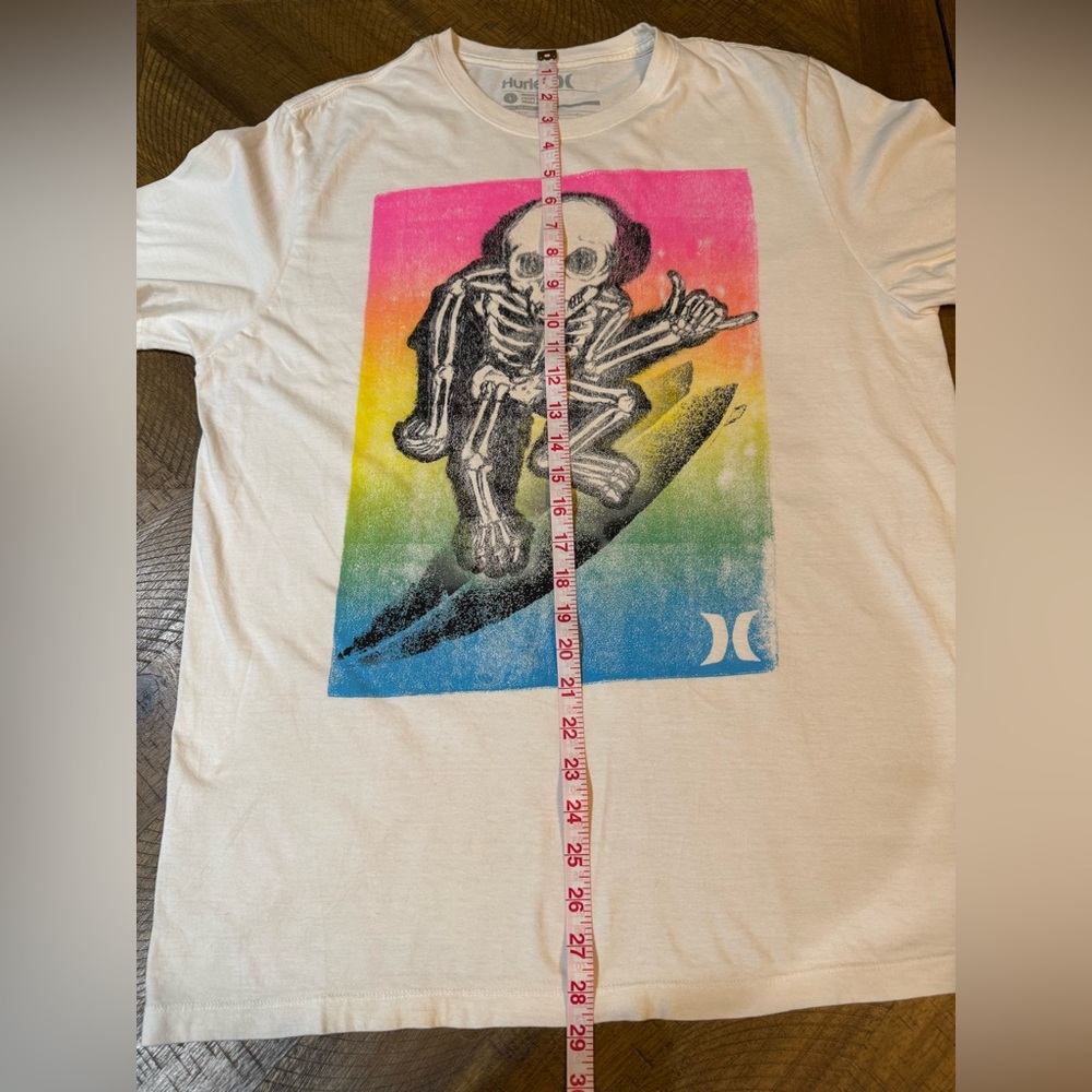 Hurley Multicolor Skeleton Surfer Tee Size Large - Picture 5 of 7
